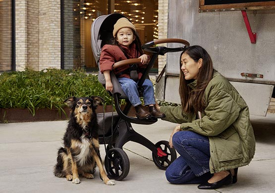 Kombikindewagen der Firma Stokke